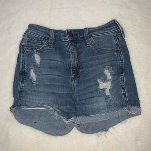 High waisted jean shorts